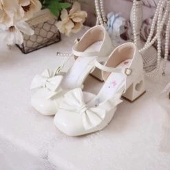 Sweet High-Heeled Heart Hollow Lolita Sandals -Kawaii Fashion Shop Sweet High Heeled Heart Hollow Lolita Sandals 14