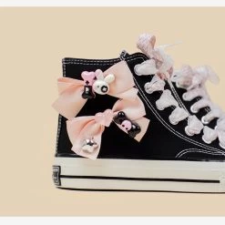 Sweet Japanese Black High-Top Canvas Shoes -Kawaii Fashion Shop Sweet Japanese Black High Top Canvas Shoes 4
