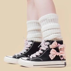 Sweet Japanese Black High-Top Canvas Shoes -Kawaii Fashion Shop Sweet Japanese Black High Top Canvas Shoes 7