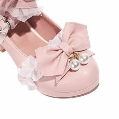 Sweet Lace Bow Lolita Mary Janes Shoes -Kawaii Fashion Shop Sweet Lace Bow Lolita Mary Janes Shoes 5