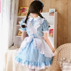 Kawaii Sweet Lolita Maid Bow Dress Set -Kawaii Fashion Shop Sweet Lolita Maid Bow Dress Girl Women Uniform Princess Dresses Kawaii Cosplay Costume C818 3