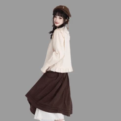 Sweet Preppy Corduroy High-waisted Pleated Skirt -Kawaii Fashion Shop Sweet Preppy Corduroy High waisted Pleated Skirt 6