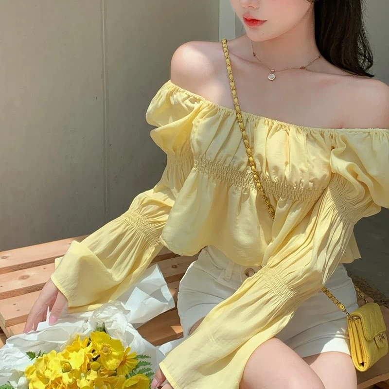 Sweet Pure Color Chiffon Crop Top 8 Sweet Pure Color Chiffon Crop Top - Image 6