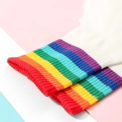 Sweet Rainbow Stripe Socks -Kawaii Fashion Shop Sweet Rainbow Stripe Socks 3