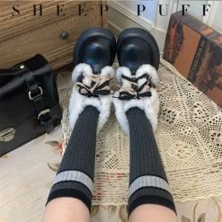 Sweet Retro-Style Velvet Snow Boots -Kawaii Fashion Shop Sweet Retro Style Velvet Snow Boots 5