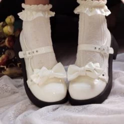 Sweet Round Toe With Bow Lolita Shoes 18 Sweet Round Toe With Bow Lolita Shoes -Kawaii Fashion Shop Sweet Round Toe With Bow Lolita Shoes 5