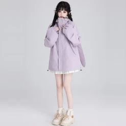 Sweet Style Pink Bunny Ears Windproof Jacket -Kawaii Fashion Shop Sweet Style Pink Bunny Ears Windproof Jacket 9