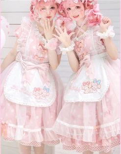 Sweet Style Sanrio Character Print Lolita Skirt Set 17 Sweet Style Sanrio Character Print Lolita Skirt Set -Kawaii Fashion Shop Sweet Style Sanrio Character Print Lolita Skirt Set 9