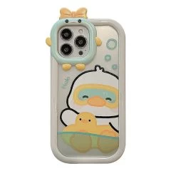 Kawaii Swimming Rng Duck IPhone Case 9 Kawaii Swimming Rng Duck IPhone Case -Kawaii Fashion Shop Sweet Swimming ring duck protection border transparent Phone case For iPhone 14 13 11 12 Pro 4
