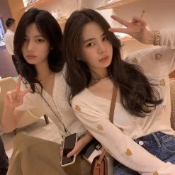 Sweet Thin Long Sleeve Slim Sweater -Kawaii Fashion Shop Sweet Thin Long Sleeve Slim Sweater 3