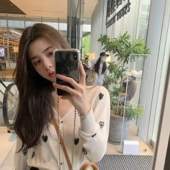 Sweet Thin Long Sleeve Slim Sweater -Kawaii Fashion Shop Sweet Thin Long Sleeve Slim Sweater 4