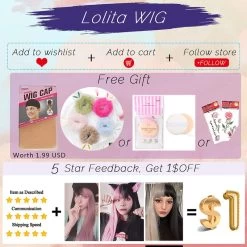 Lolita Bobo Green Cosplay Wigs -Kawaii Fashion Shop Synthetic Wigs Short Straight Bobo Green Cosplay Wigs with Bangs for White black Women Girls Lolita 5