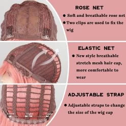 Long Mix Pink Lolita Wigs -Kawaii Fashion Shop Synthetic wig Long Mix Pink Womens Wigs With Bangs Heat Resistant Kinky Curly Orange Gold Wigs 3