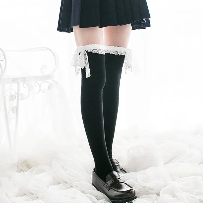 Japanese Cos Lace High Thigh Socks 5 Japanese Cos Lace High Thigh Socks - Image 3