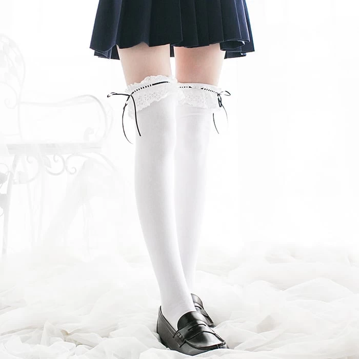 Japanese Cos Lace High Thigh Socks 4 Japanese Cos Lace High Thigh Socks - Image 2