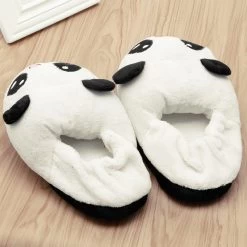 Cute Panda Slippers -Kawaii Fashion Shop THINKTHENDO Cute Panda Eyes Women Cute Slippers Lovely Cartoon Indoor Home Soft Shoes 2