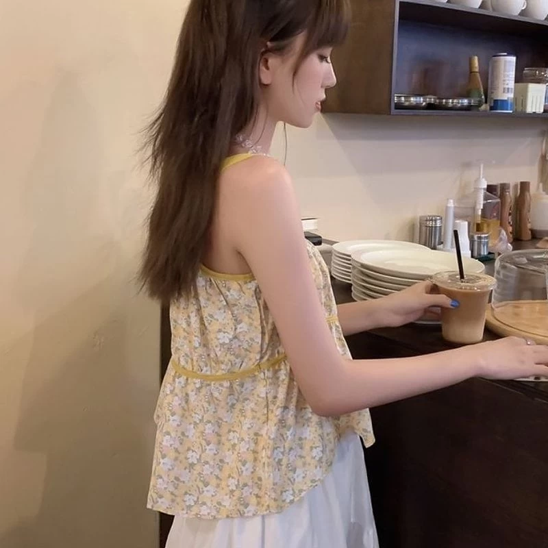 Cute Floral Printed Draped Tank 5 Cute Floral Printed Draped Tank - Image 3