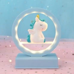Kawaii Mini Unicorn Pastel Night Lamp -Kawaii Fashion Shop Unicorn Music Night Light Creative Romantic Room Bedside Table Lamp Craft Ornament Girls Bedroom Decor Children 3