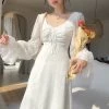 French Vintage Chiffon Fairy Dress -Kawaii Fashion Shop Vintage Fairy Dress Women Elegant Designer Chiffon Dress Long Sleeve French Party Midi Dress Casual Women