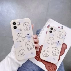 Vintage Cookie Bear IPhone Case -Kawaii Fashion Shop Vintage White Cookie Bear Art Phone Case For iPhone 13 12 11 Pro Max Xr X 1