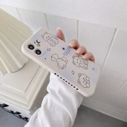 Vintage Cookie Bear IPhone Case -Kawaii Fashion Shop Vintage White Cookie Bear Art Phone Case For iPhone 13 12 11 Pro Max Xr X 2