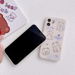 Vintage Cookie Bear IPhone Case -Kawaii Fashion Shop Vintage White Cookie Bear Art Phone Case For iPhone 13 12 11 Pro Max Xr X 3