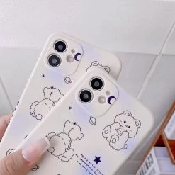 Vintage Cookie Bear IPhone Case -Kawaii Fashion Shop Vintage White Cookie Bear Art Phone Case For iPhone 13 12 11 Pro Max Xr X 5