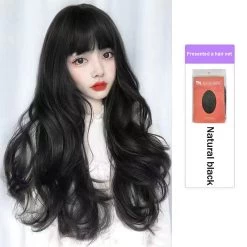 Kawaii Big Wave Hairstyle Role Play Wig -Kawaii Fashion Shop Wig Female Long Hair Natural Full Hair Set Curly Hair Big Wave Hairstyle Role Play With 3