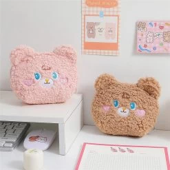 Kawaii Bear Plush Cosmetic Bag
