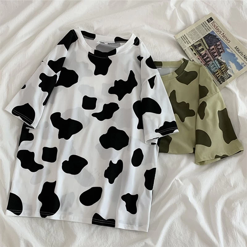 Harajuku Cow Print Short T-shirts 6 Harajuku Cow Print Short T-shirts - Image 4