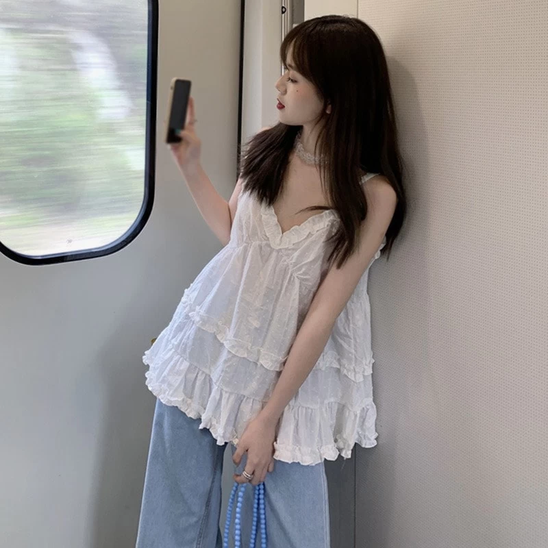 Ruffle Trim Camisole Top 4 Ruffle Trim Camisole Top - Image 2