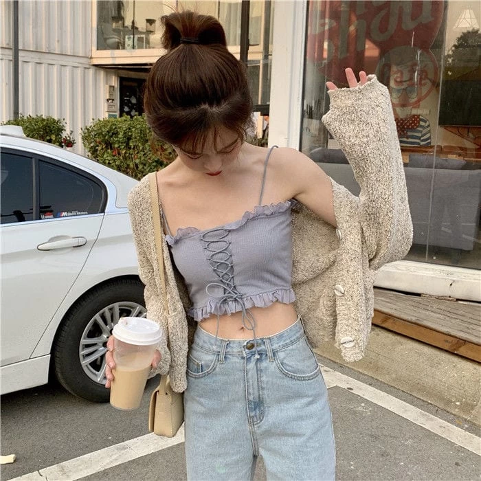 Harajuku Back Drawstring Crop Top 4 Harajuku Back Drawstring Crop Top - Image 2