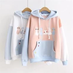 Kawaii Meow Cat Hoodie -Kawaii Fashion Shop Women Girl Hoodies Japan Shiba Inu Doge Husky Rilakkuma Pullover Hooded Neko Atsume Cat Meow Hoodie 2