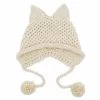 Kawaii Cat Ears Knit Hat -Kawaii Fashion Shop Women Hats Knit Braided Cat Ears Hat Handmade Knitting Crochet Warmer Beanie Winter Cap Accessories Bonnets