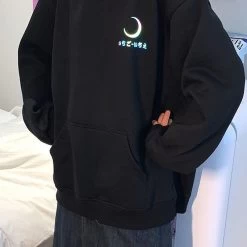 Kawaii Sailor Moon Reflective Hoodie 10 Kawaii Sailor Moon Reflective Hoodie -Kawaii Fashion Shop Women Hooded Sailor Moon Reflective Logo Fashion Cartoon Loose Long Sleeves Female Clothing Casual Japanese Pullover 1
