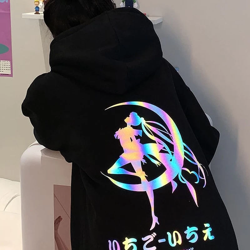Kawaii Sailor Moon Reflective Hoodie 4 Kawaii Sailor Moon Reflective Hoodie - Image 2