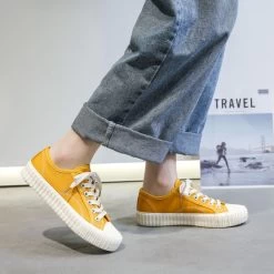 Low Top Breathable Casual Shoes 12 Low Top Breathable Casual Shoes -Kawaii Fashion Shop Women Lace up Shoes Ladies Casual Vulcanize Sneakers Fashion Sport Breathable Flat Light Retro Comfy Tennis 4