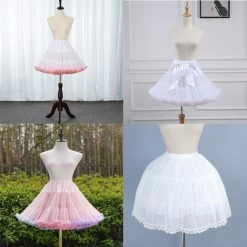 Kawaii Girl Adjustable Draw String Petticoat -Kawaii Fashion Shop Women Lolita Cosplay Petticoat A Line Puffy Tutu Skirt Layered Tulle Ballet Dance Pettiskirts Big Bowknot 5
