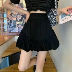 Solid Sweet A-line Skirts 9 Solid Sweet A-line Skirts -Kawaii Fashion Shop Women Skirts Sweet Fresh High Waist Solid A line Princess Girl Irregular Design Korean Style Ulzzang 2
