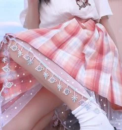 Kawaii Planetary Petticoat -Kawaii Fashion Shop Women s Jk Anti glare Lace Rainbow Star Pumpkin Boneless Summer Thin Short Skirt Pants 4