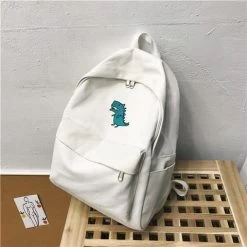 Kawaii Dinosaur Backpack -Kawaii Fashion Shop Women s Korean Style Canvas Backpack Fashion Campus Bag Large Capacity Small Dinosaur Printing Backpacks Book 3