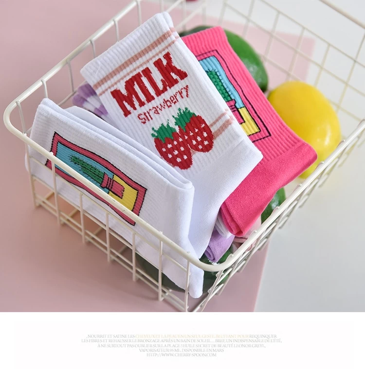 Kawaii Strawberry Milk Socks 4 Kawaii Strawberry Milk Socks - Image 2