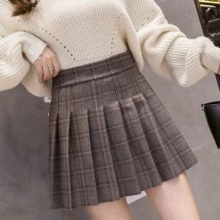 Women’s High-waist Plaid Skirt