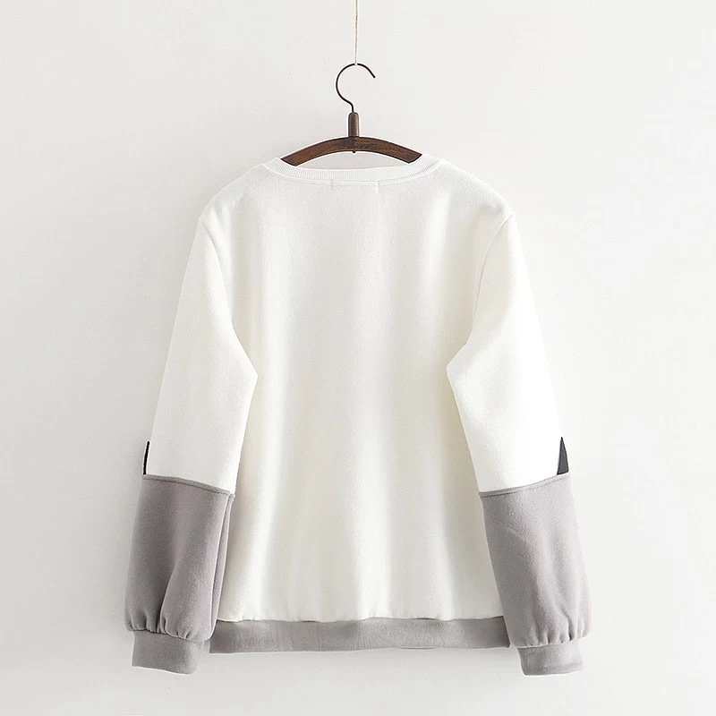 Mini Cat Embroidery Long Sleeve Sweatshirt 5 Mini Cat Embroidery Long Sleeve Sweatshirt - Image 3