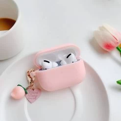 Cute Pendant Airpods Pro Case -Kawaii Fashion Shop fundas For AirPods Pro 3 Case AirPods 2 Cute Peach Love heart Pendant keyring headphone case.jpg 640x640