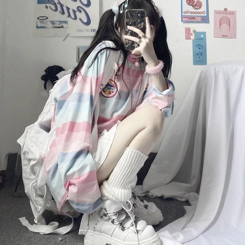 Harajuku Embroidery Girl T-Shirt 5 Harajuku Embroidery Girl T-Shirt - Image 3