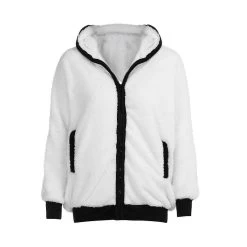 Kawaii Panda Hoodie -Kawaii Fashion Shop kawaii Hoodies Women fur Coat sweatshirt zip up Cute Panda Ear cap autumn winter Warm Hooded 5