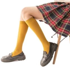 Japanese Lolita Candy Color Socks -Kawaii Fashion Shop lolita knee socks silicone non slip candy color jk uniform velvet student calf socks Japanese 3