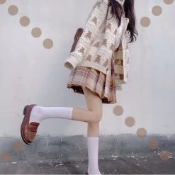 Bear Loose Knitted Cardigan 13 Bear Loose Knitted Cardigan -Kawaii Fashion Shop sweater korean fashion cardigan women spring clothing Bear kawaii cute knitting Long sleeve jk Japanese sweaters 5