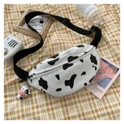 Kawaii Cow Fanny Bag -Kawaii Fashion Shop woman chest bag Korea INS cow canvas small messenger bag Japanese Harajuku style wild girl cute 3